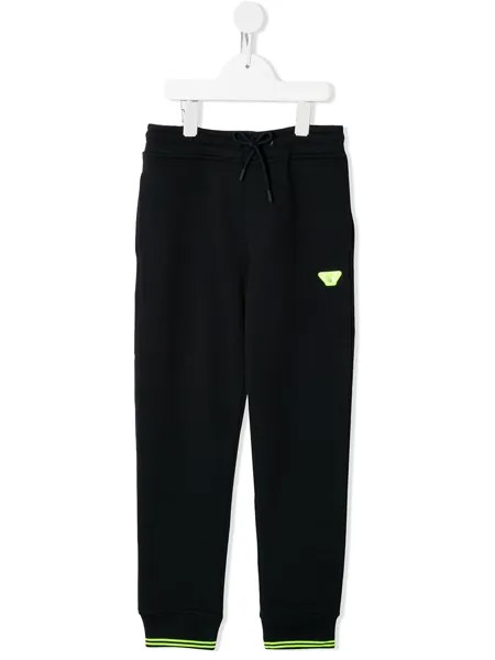 Emporio Armani Kids спортивные брюки с нашивкой-логотипом