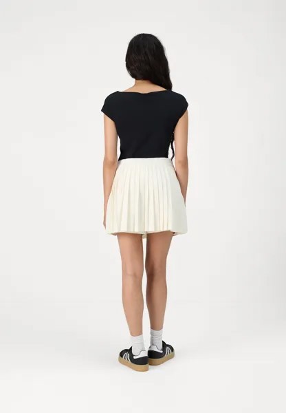 Плиссированная юбка MINI SKORT Abercrombie & Fitch, кремовый
