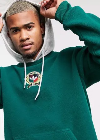 Худи из флиса зеленого цвета с университетской эмблемой adidas Originals-Зеленый