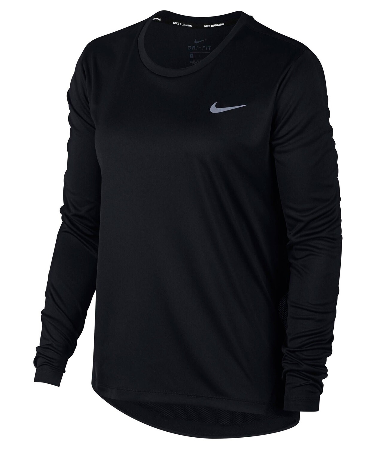 Беговая рубашка «милер» с длинными рукавами Nike, черный