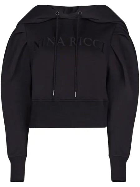 Nina Ricci худи с вышитым логотипом, черный