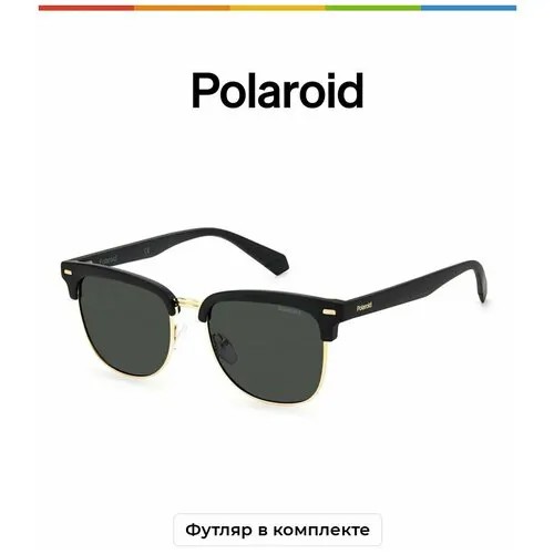 Солнцезащитные очки Polaroid, серый, черный