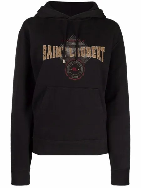 Saint Laurent худи Empiecement с логотипом, черный
