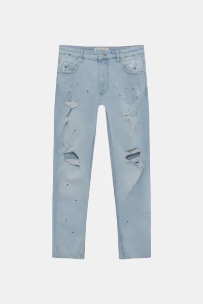 Джинсы мужские Pull&Bear PUL567006749 синие 44 EU. Доставка из-за рубежа.