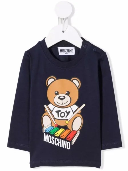 Moschino Kids футболка с принтом