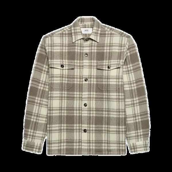 Куртка Ami Plaid Wool Shirt 'Ivory/Clay', разноцветный