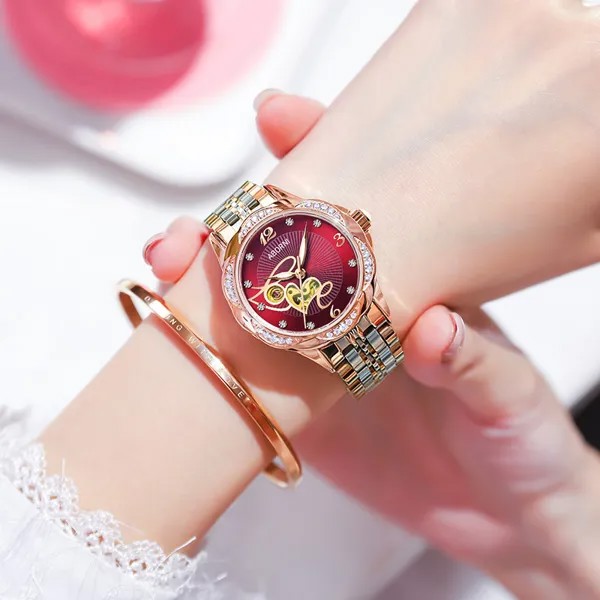 Женские Механические водонепроницаемые часы с автоматическим механизмом, модные женские наручные часы с керамическим ремешком, 2022