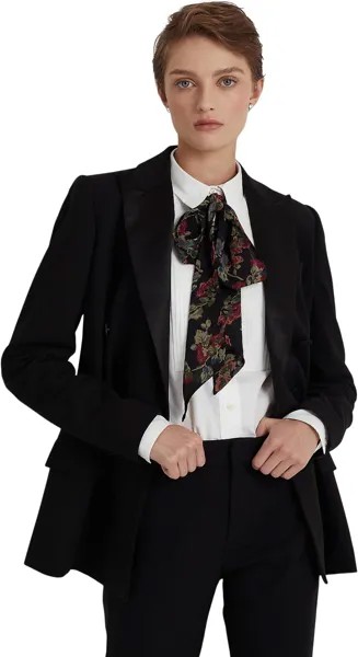 Шерстяной креповый пиджак LAUREN Ralph Lauren, цвет Polo Black