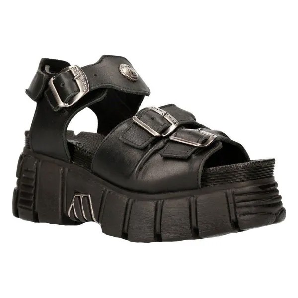 Ботинки-сандалии New Rock унисекс в стиле металлик в стиле панк — M-BIOS101-C2, черный