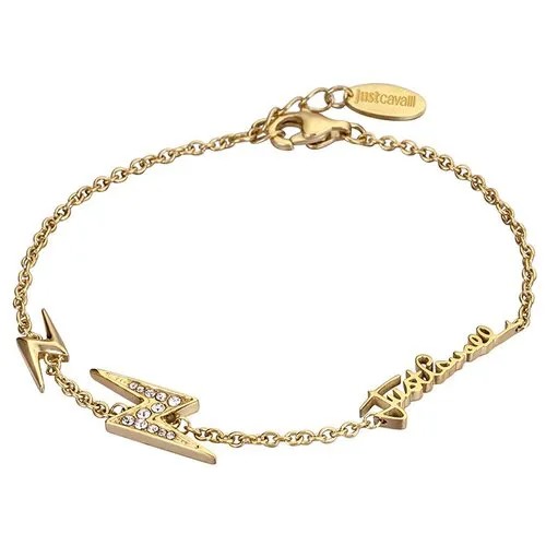 Браслет-цепочка Just Cavalli, кристалл, размер M, золотистый