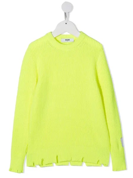 MSGM Kids джемпер с эффектом потертости