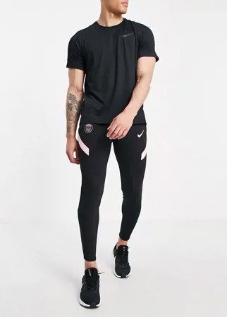 Черные джоггеры с логотипом клуба Paris Saint-Germain Nike Football Dri-FIT Strike-Черный цвет