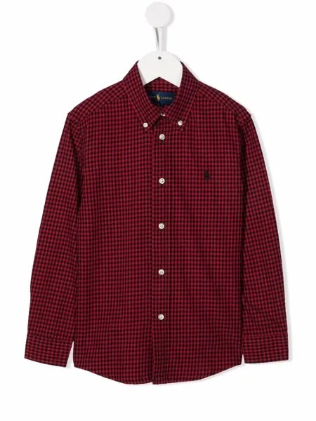 Ralph Lauren Kids клетчатая рубашка с логотипом Polo Pony