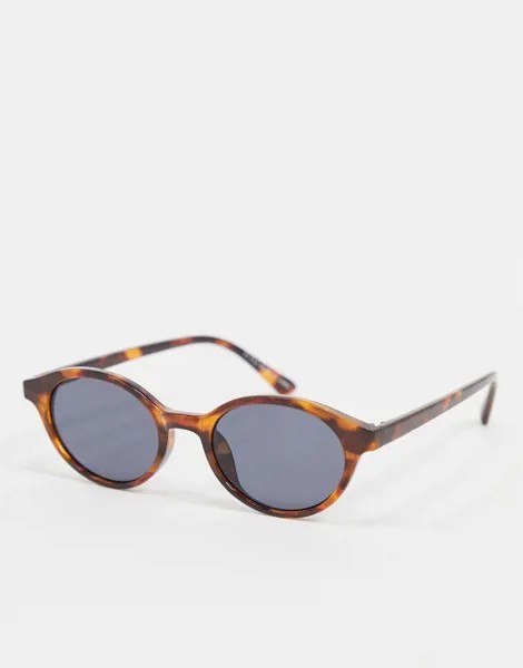 Круглые солнцезащитные очки черепаховой расцветки Topshop-Коричневый