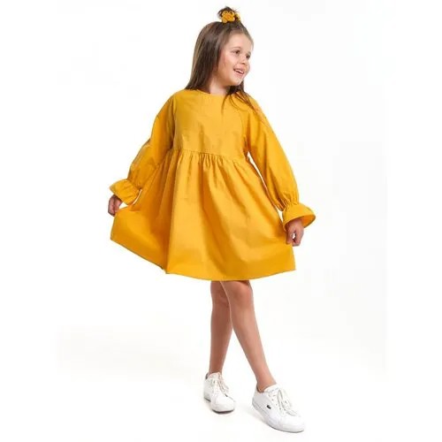 Платье Mini Maxi, хлопок, размер 110, горчичный