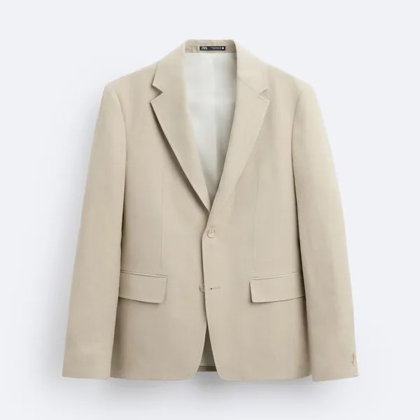 Пиджак Zara Viscose - Linen Suit, светло-бежевый