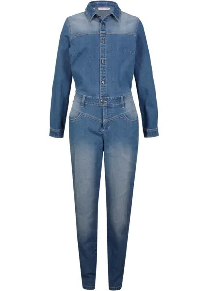 Джинсовый комбинезон стрейч John Baner Jeanswear, голубой