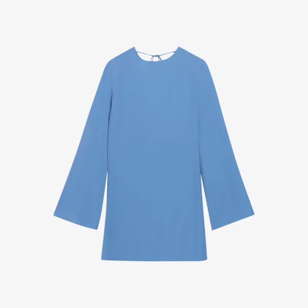 Тканое мини-платье с рифлеными рукавами Claudie Pierlot, цвет bleus