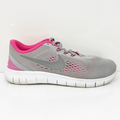 Nike Girls Free RN 833993-001 Серые кроссовки для бега Размер 4,5 года