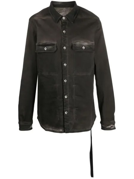Rick Owens DRKSHDW куртка-рубашка на пуговицах, коричневый