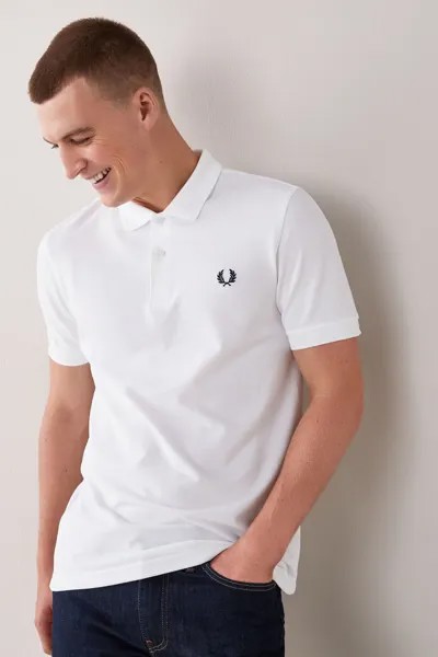 Однотонная рубашка-поло Fred Perry, белый