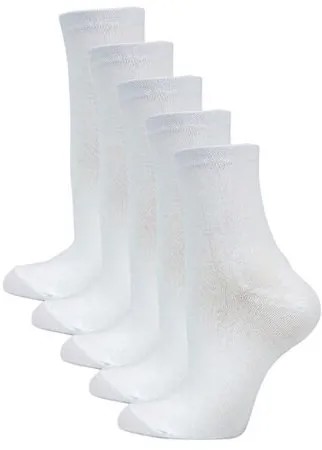 Женские Классические носки Годовой запас, 5 пар, белые, 23 (36-38)