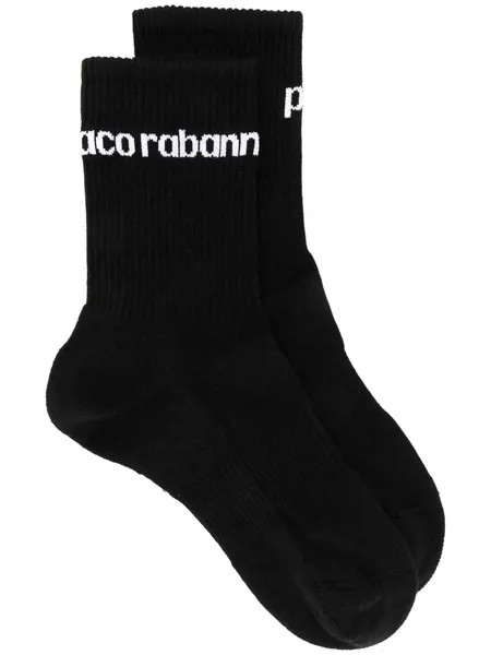Paco Rabanne носки в рубчик с логотипом