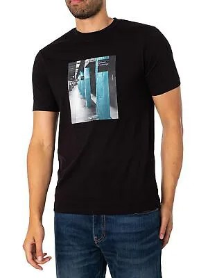 Мужская футболка с рисунком Armani Exchange, черная