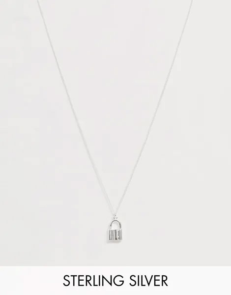 Серебряное ожерелье с подвеской-замочком ASOS DESIGN-Серебряный