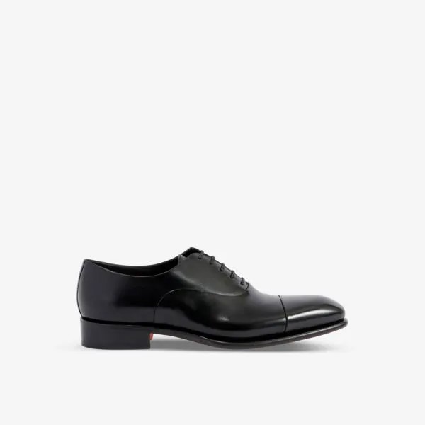 Кожаные оксфорды Carter с закрытым носком Santoni, черный
