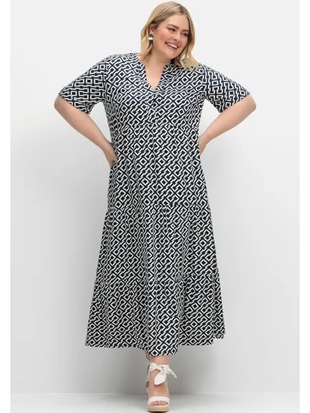 Платье sheego Maxi, цвет offwhite gemustert