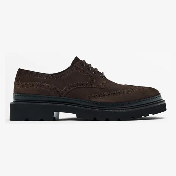 Туфли Massimo Dutti Split Suede Brogues, коричневый