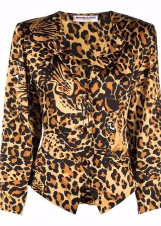 Yves Saint Laurent Pre-Owned костюм 1980-х годов с леопардовым принтом