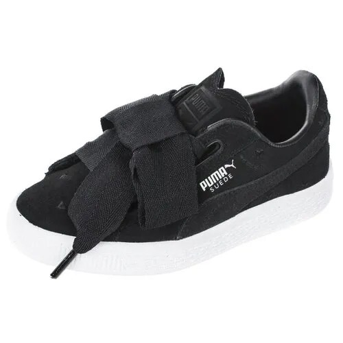 Кеды PUMA 36513602 Suede Heart Valentine PS для девочки, цвет черный, рус. размер 28