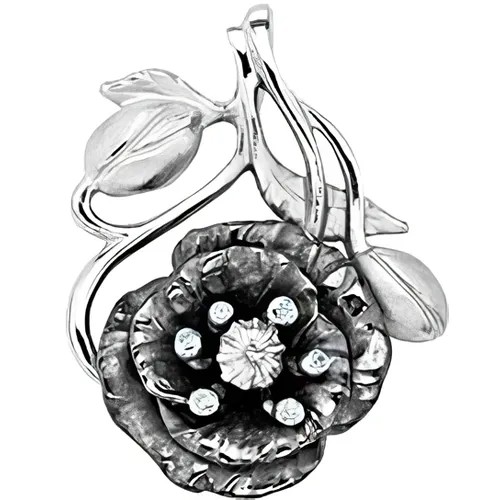 Серебряная подвеска 'Маки' Альдзена P-15016 с фианитами Swarovski