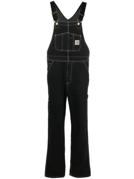 Carhartt WIP прямой комбинезон с нашивкой-логотипом, черный