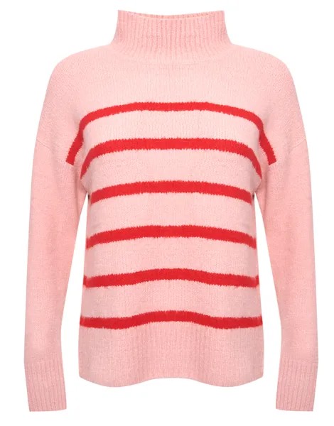 Свитер Threadbare Rollkragen Lavender Knitted Striped Jumper, розовый