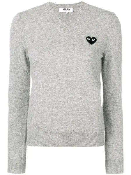 Comme Des Garçons Play свитер с пэтчем, серый
