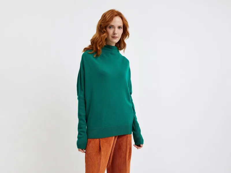 Свитер женский United Colors of Benetton 21A_1044D2462 зеленый XS