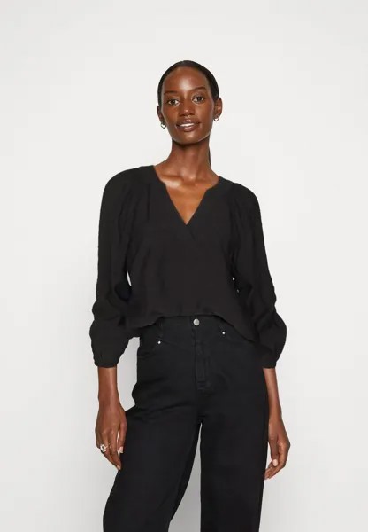 Блузка Selected Femme SLFPERCY VNECK, черный