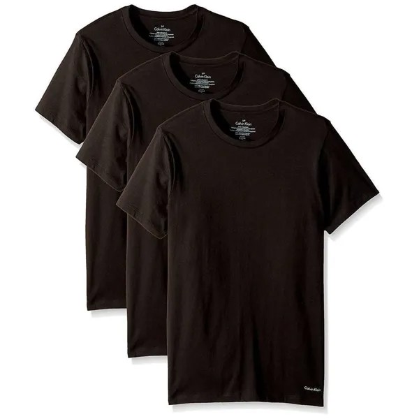 Calvin Klein, комплект из 3 мужских футболок с круглым вырезом, хлопковые белые майки U4001, НОВИНКА
