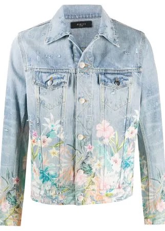 AMIRI джинсовая куртка с цветочным принтом