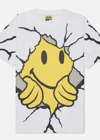 Мужская футболка Chinatown Market Smiley Dry Wall Breaker, цвет белый, размер S