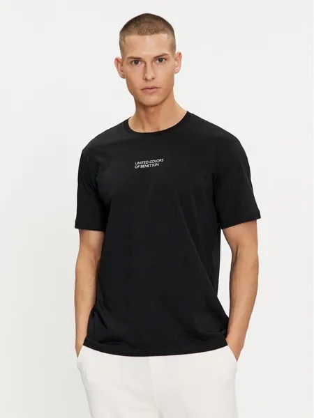 Пижамная футболка стандартного кроя United Colors Of Benetton, черный