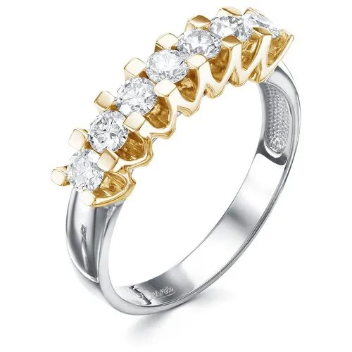Кольцо Vesna jewelry, белое золото, 585 проба, родирование, бриллиант, размер 17, бесцветный