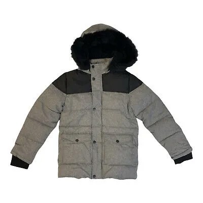 Пуховик для малышей Members Mark Boys Favorite, капюшон из искусственного меха (серый, 2T)