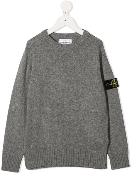 Stone Island Junior джемпер с круглым вырезом и нашивкой-логотипом