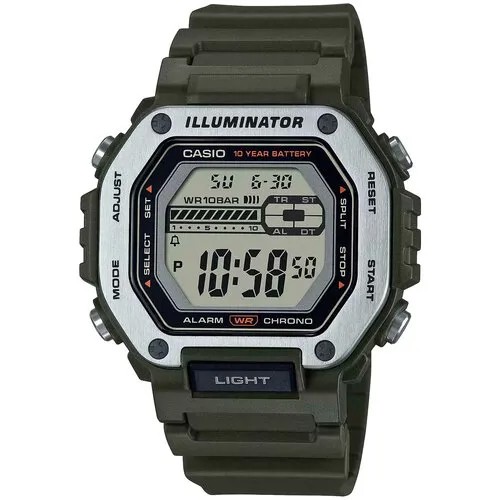 Наручные часы CASIO MWD-110H-3A, серебряный, хаки