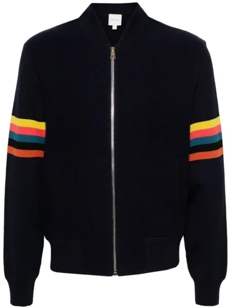 Paul Smith полосатая шерстяная куртка-бомбер, синий