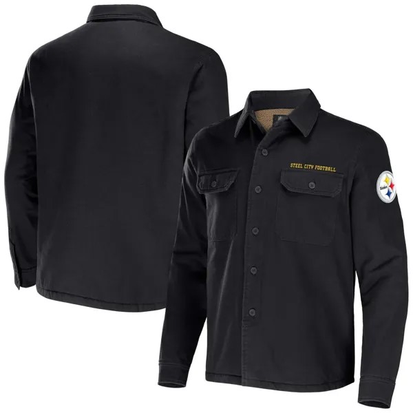 Мужская коллекция NFL x Darius Rucker от Fanatics черная парусиновая куртка-рубашка на пуговицах Pittsburgh Steelers